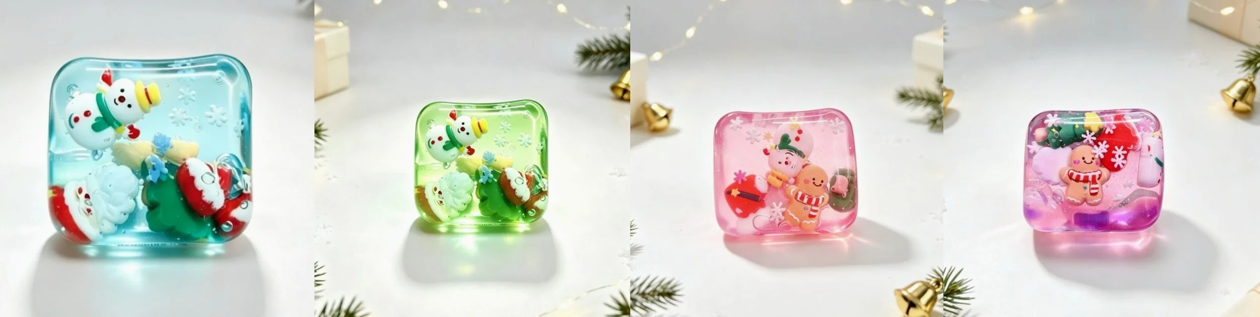 Christmas Maltose Ice Cube Squishy - 4 Scenes
