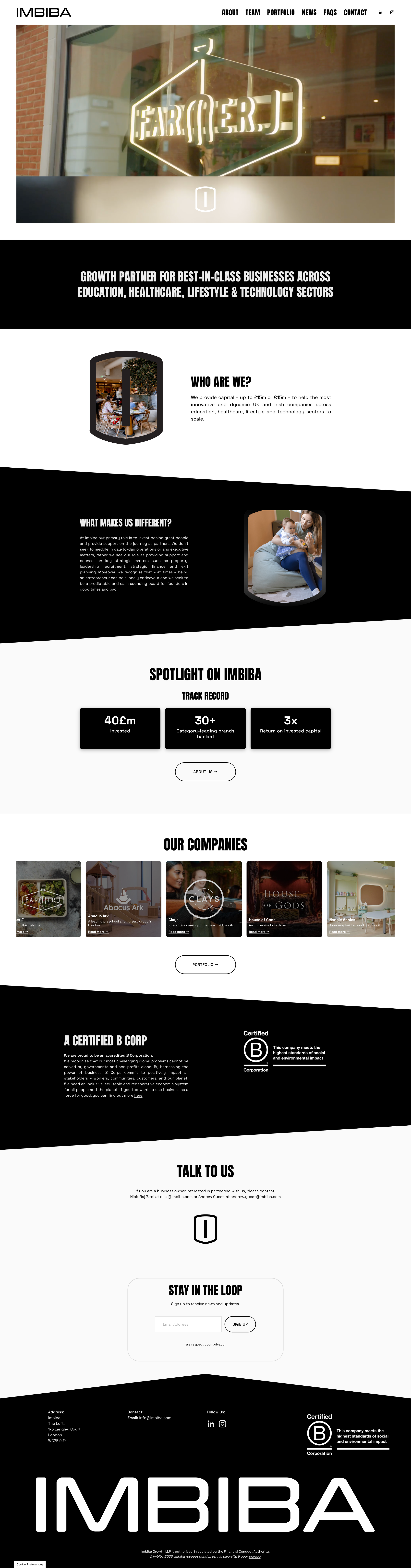 Imbiba website designed by Stylografik