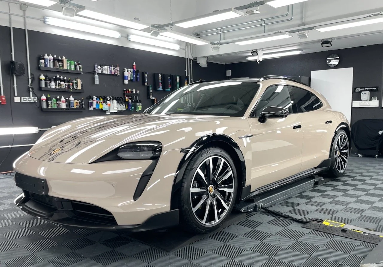 Porsche Taycan Turbo S nach PPF und Keramikversiegelung in finaler Ansicht