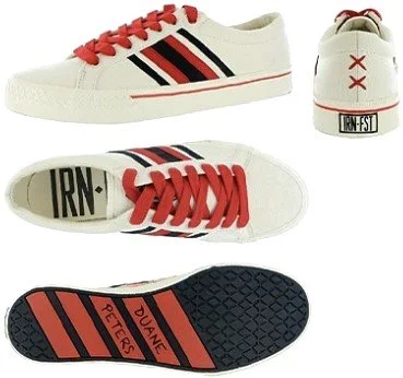 Cream canvas sneaker e-commerce photography with side, back, top and outsole views