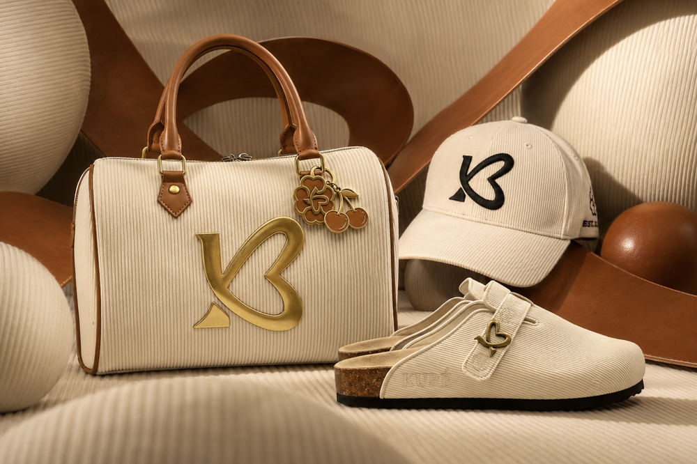 Luxury handbag, cap and footwear for a Los Angeles premium footwear brand, shot for product photography