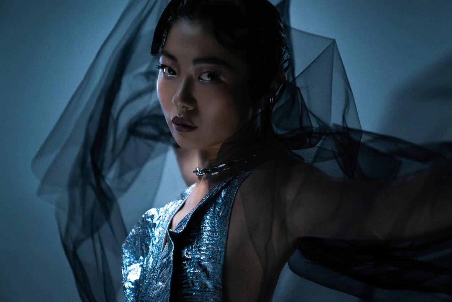 Dior fashion campaign photograph cropped wide for paid social and web placement