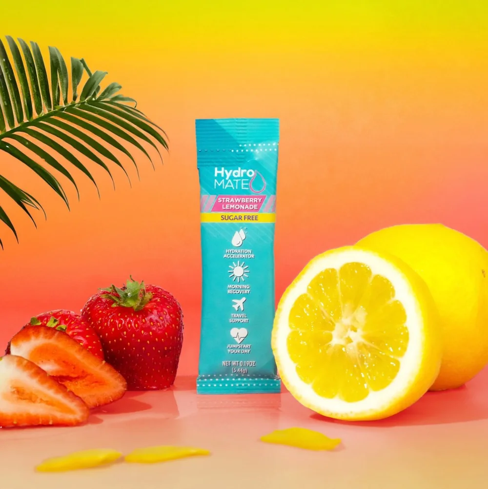Wellness drink styled in a bright lifestyle setting with natural light.