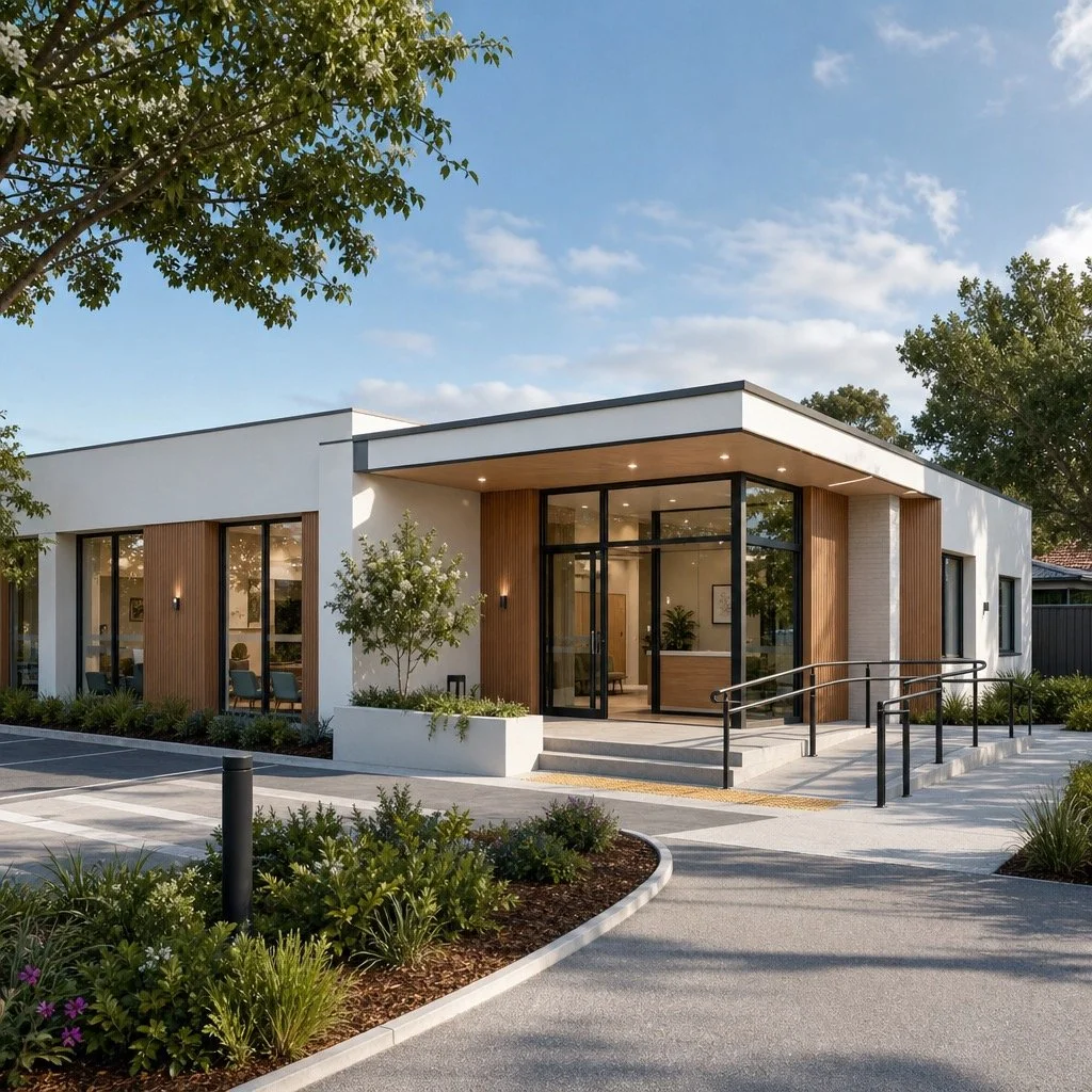 Concept exterior â single-storey medical centre