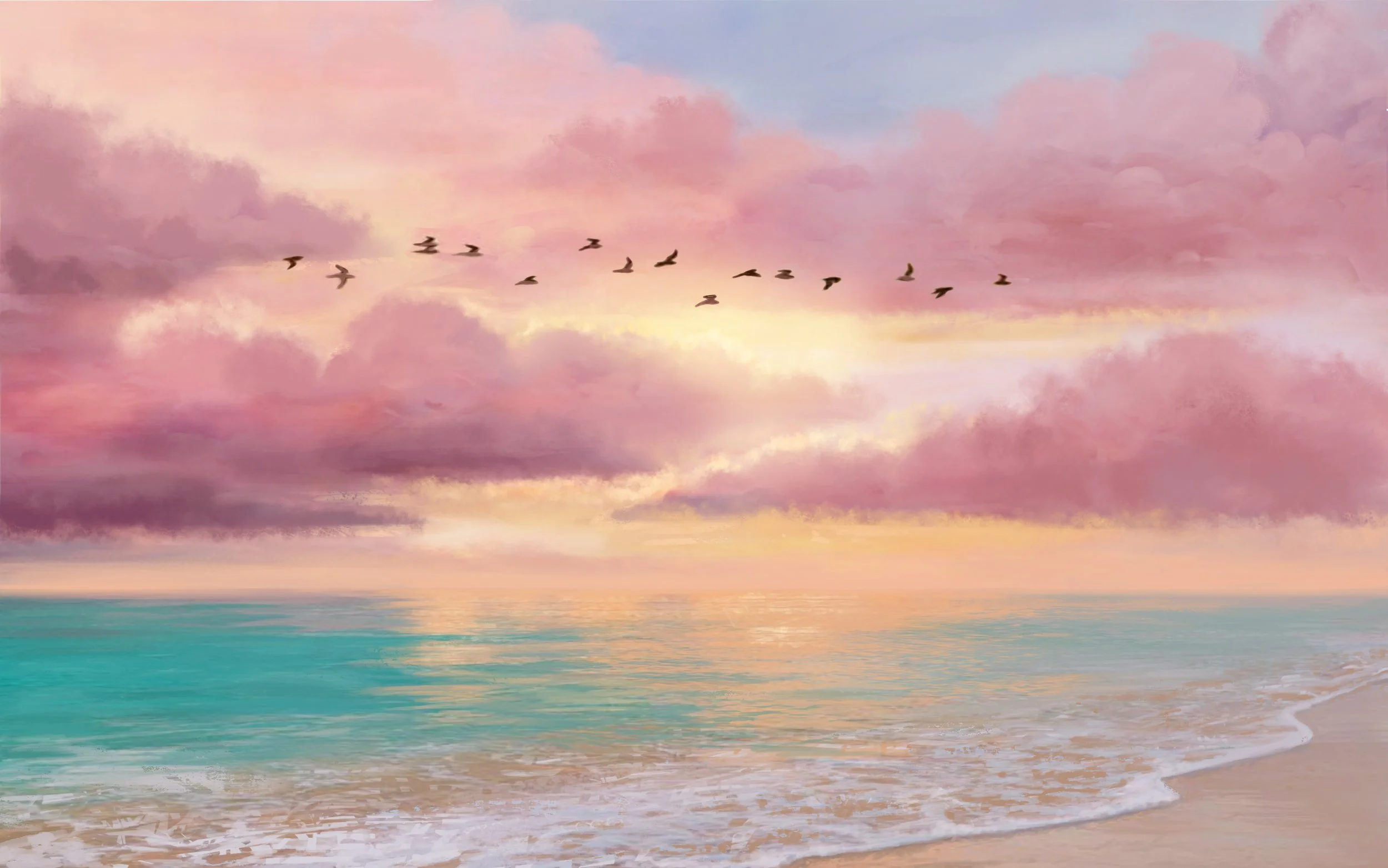 CMG Pink Skies — original digital art by Crosstree Media Group