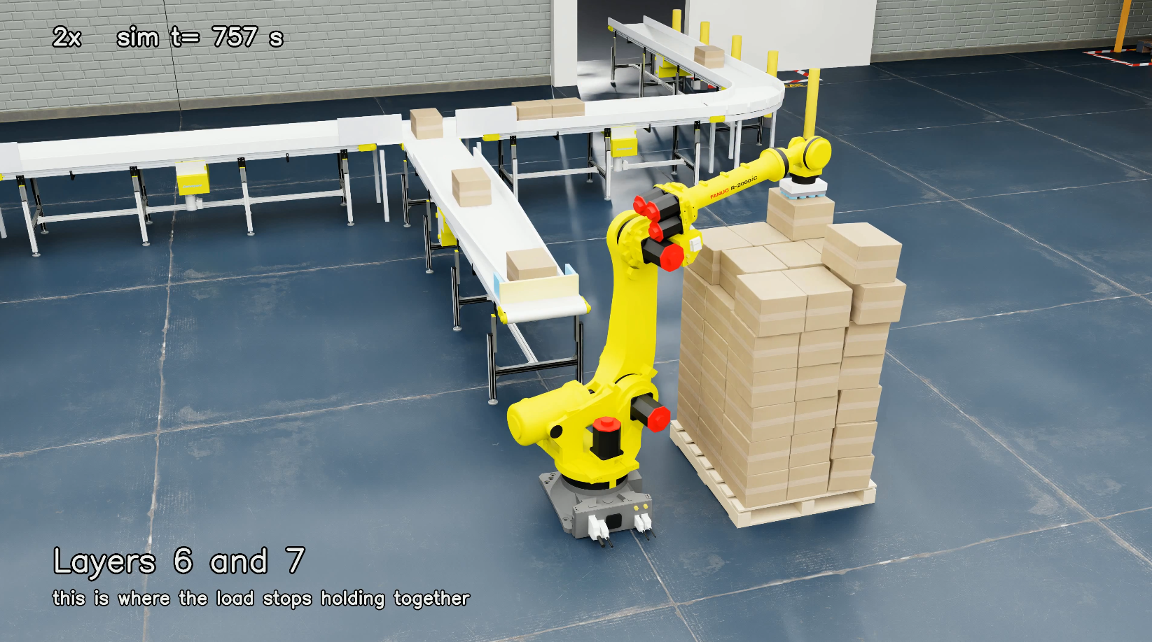 The cause — top-down view of carton misalignment