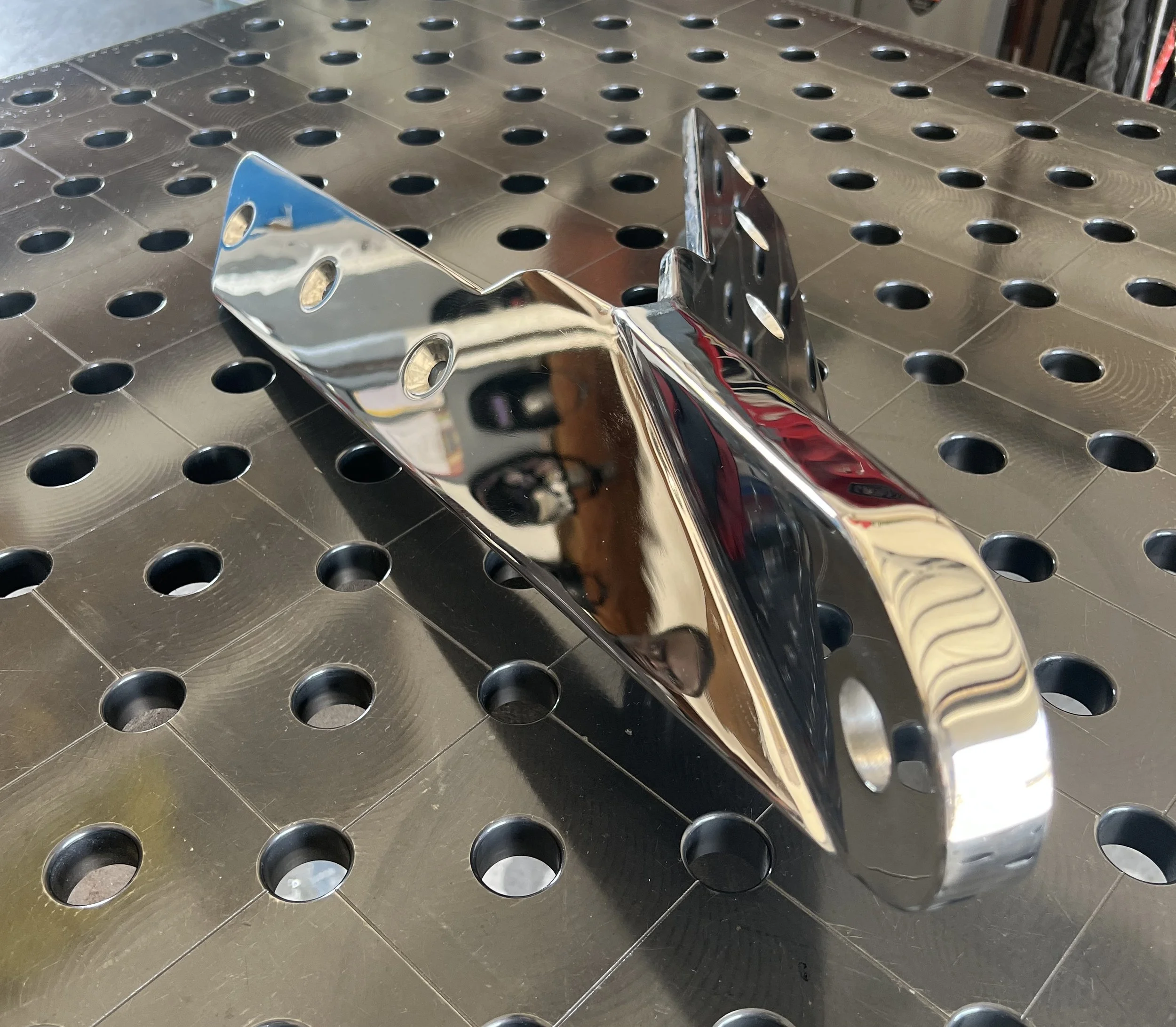 Finished polished stainless component