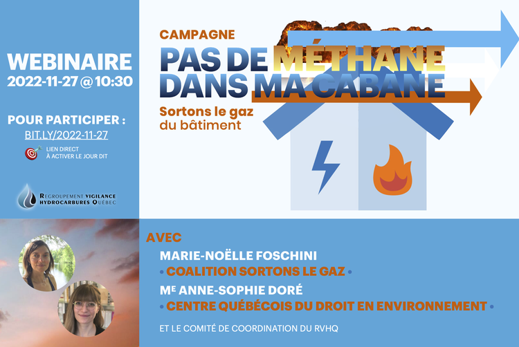 Invitation à un webinaire de présentation d'une nouvelle campagne pour sortir le gaz naturel de nos bâtiments, ce dimanche dès 10:30, voir BIT.LY/2022-11-27