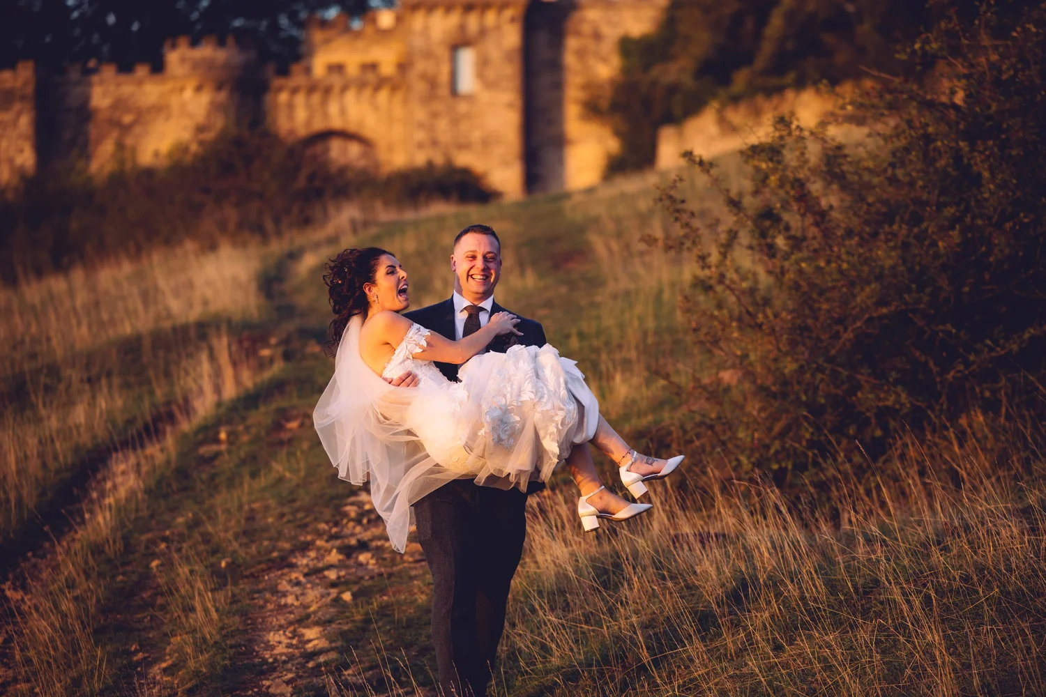 Couple at golden hour, photographed by Captured by Chris