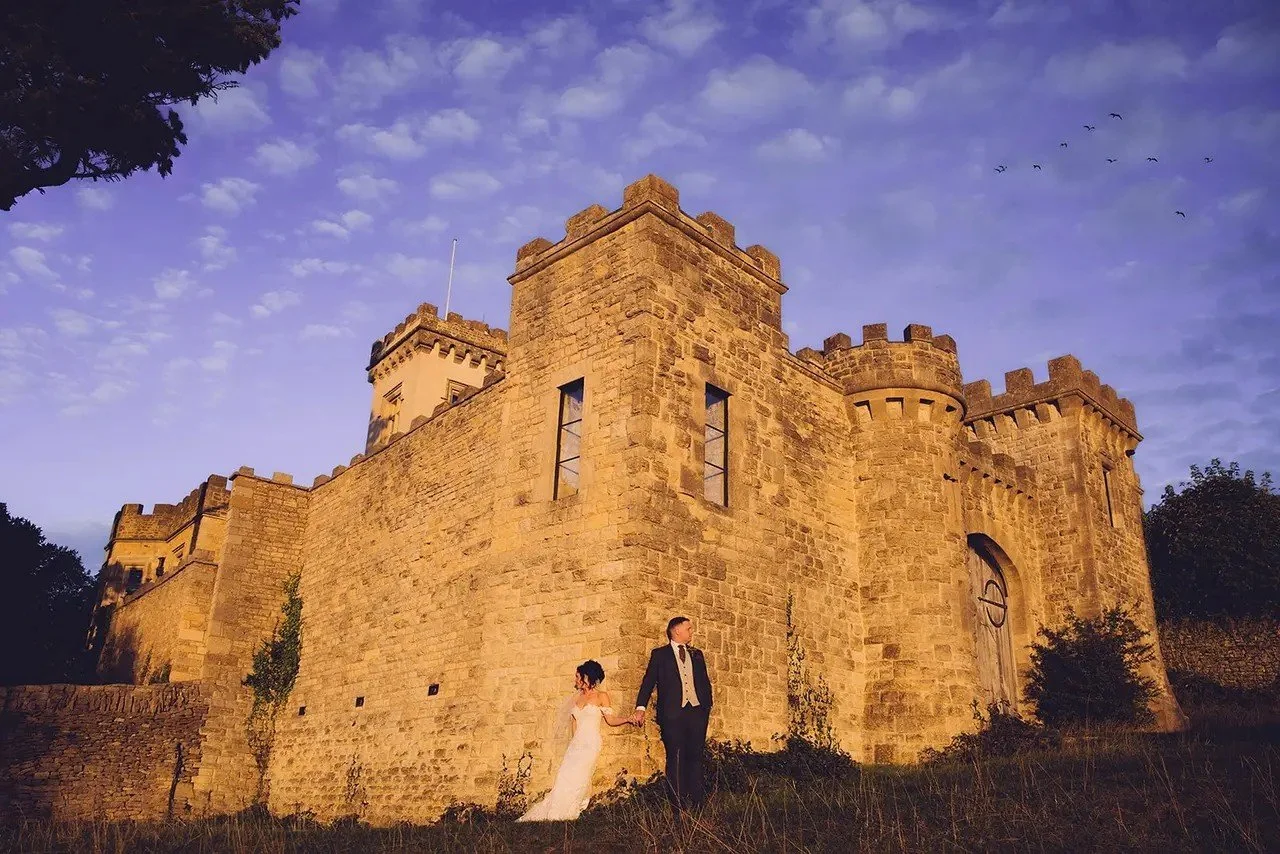 Bride and groom at golden hour, documentary wedding photography