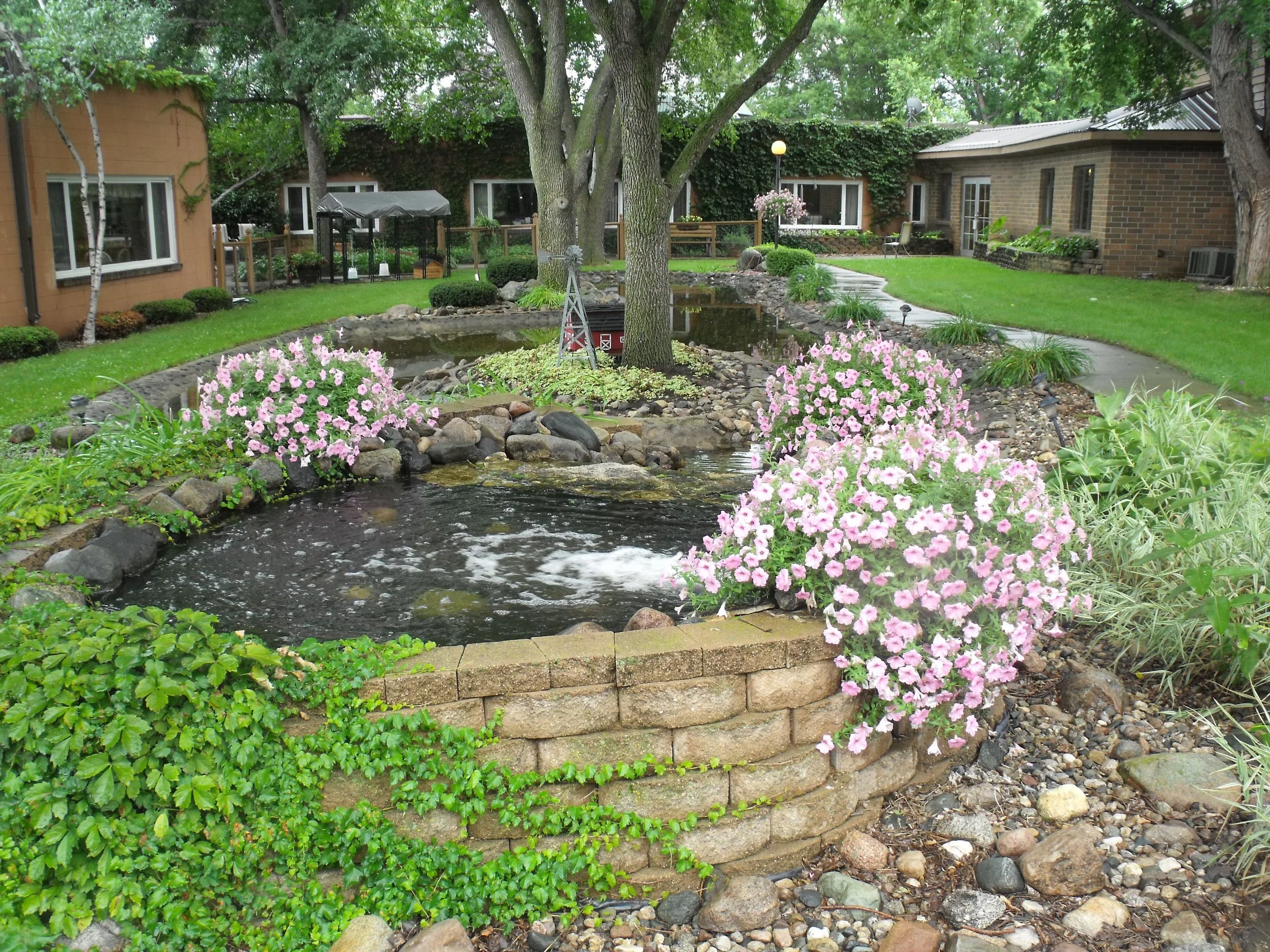 Pond and gardens at Minneota Assisted Living