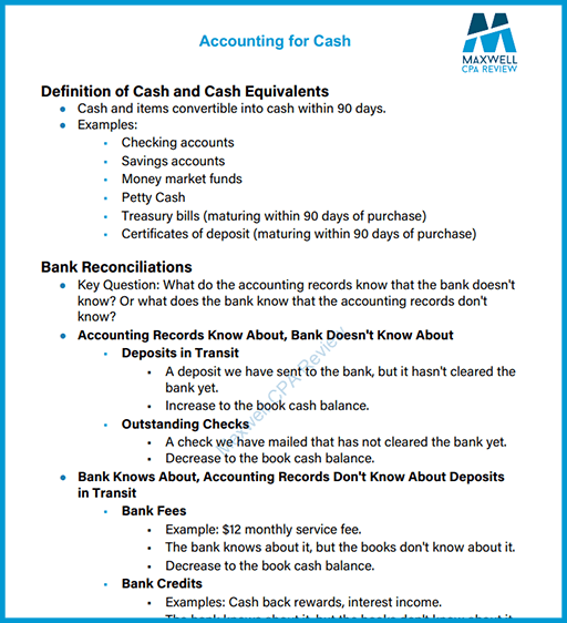 FAR comprehensive CPA outline preview