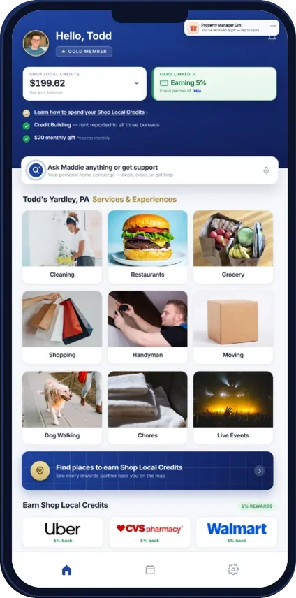 Amenify app home screen