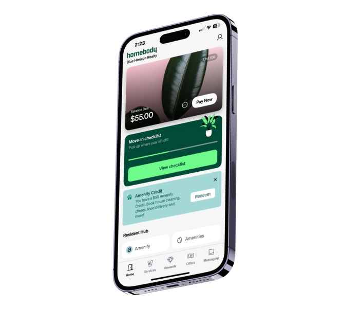 Amenify Credit inside the homebody resident app