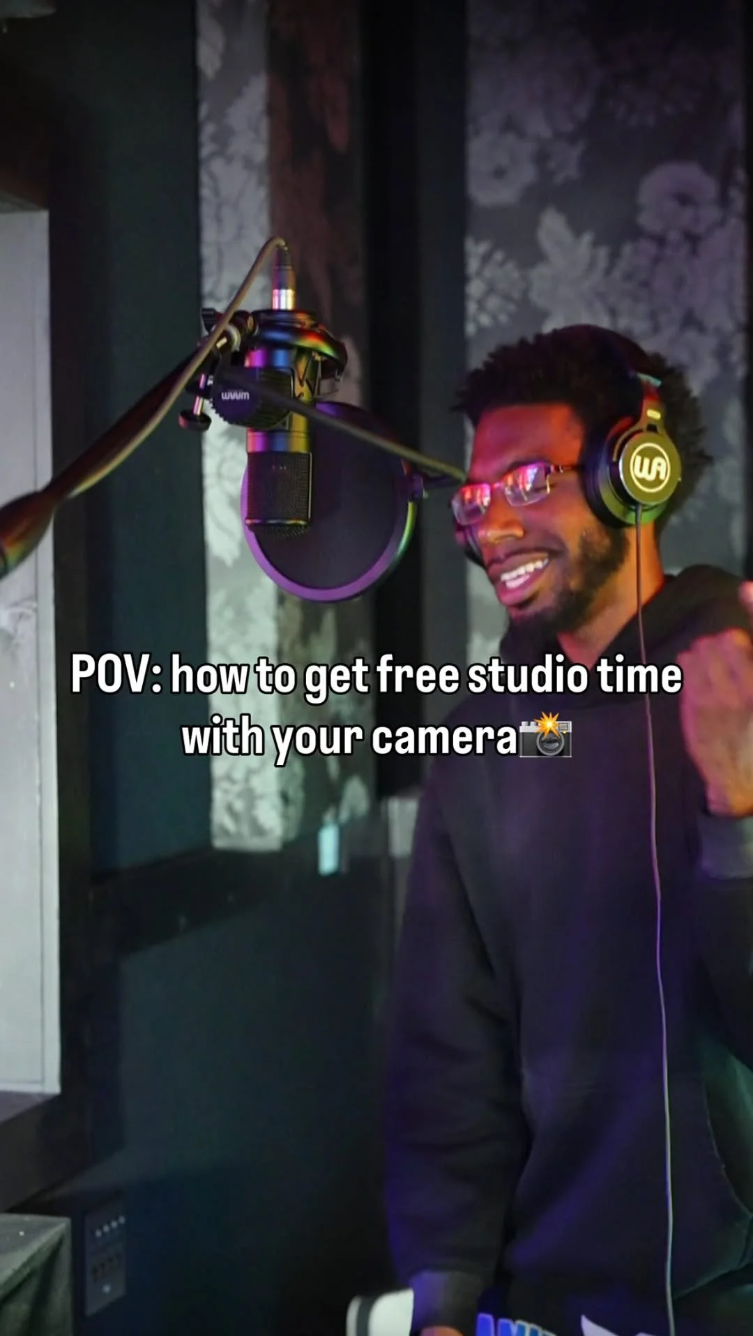 Is this smart marketing or criminal activity?

POV: “how to get free studio time with your camera.”📸🎶
Content is the n
