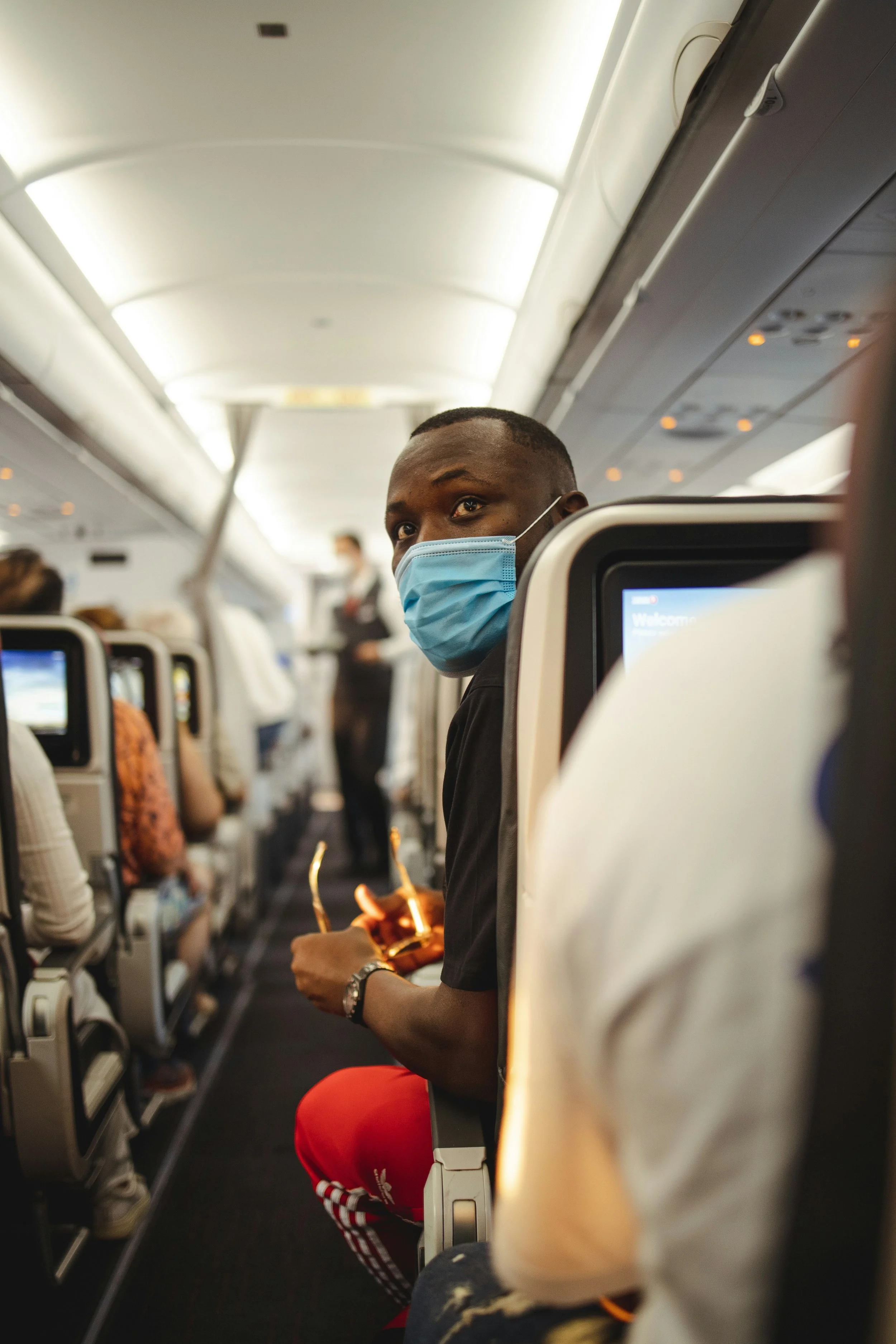 Person calculating travel costs