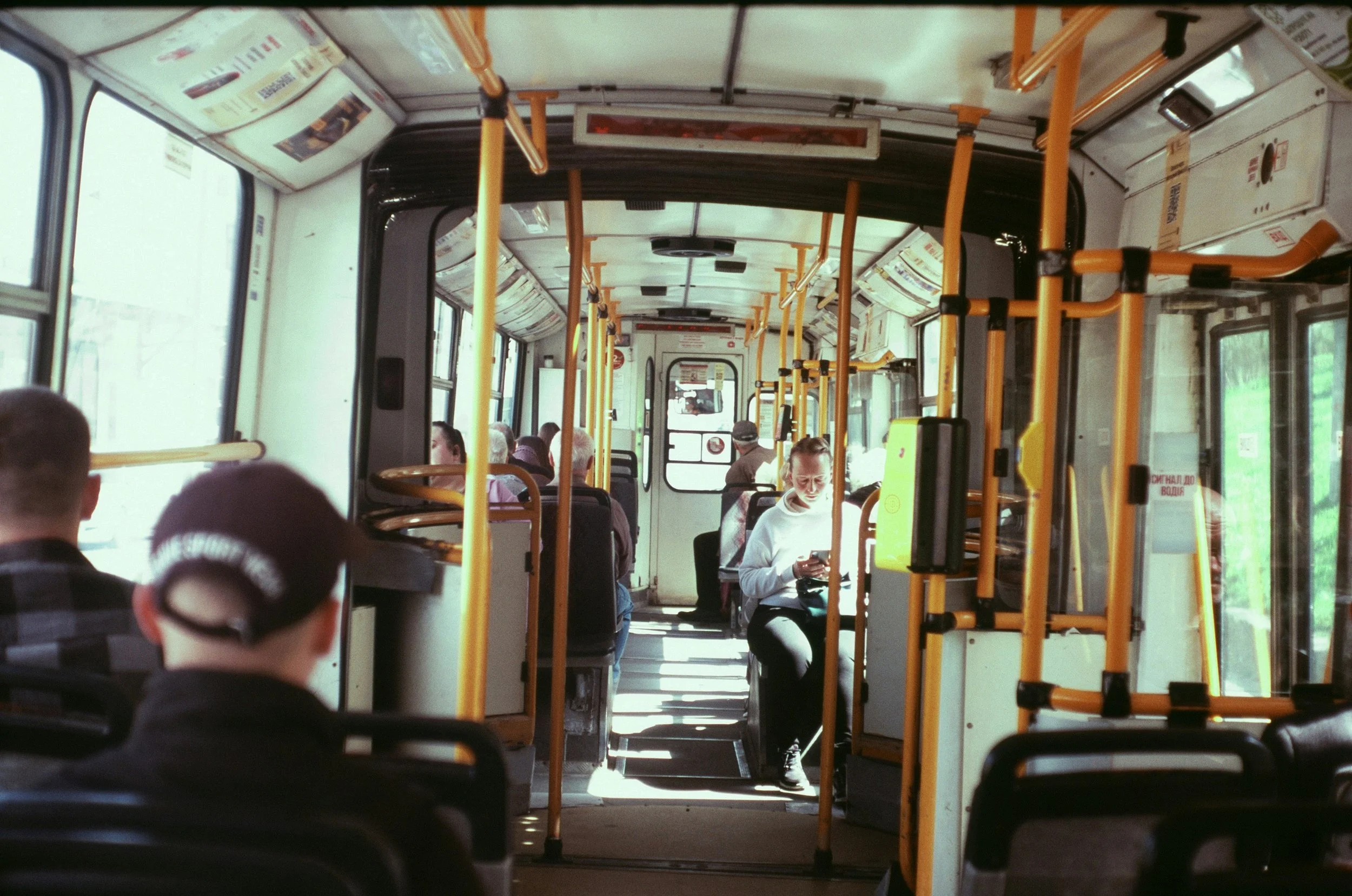 Traveler using phone with eSIM abroad