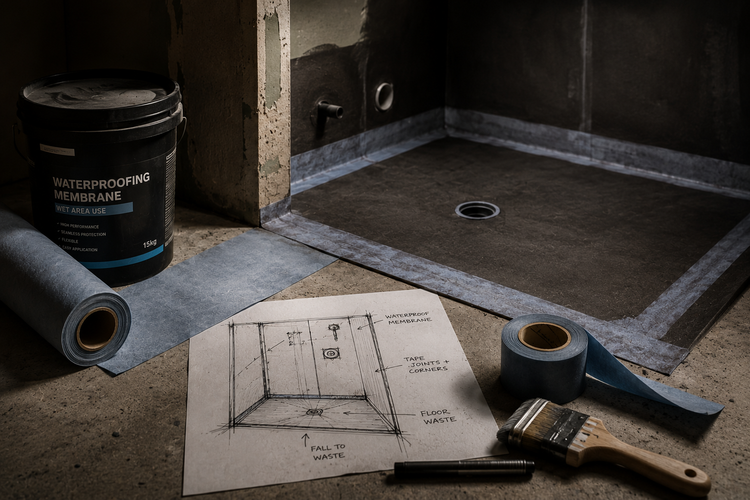Bathroom waterproofing