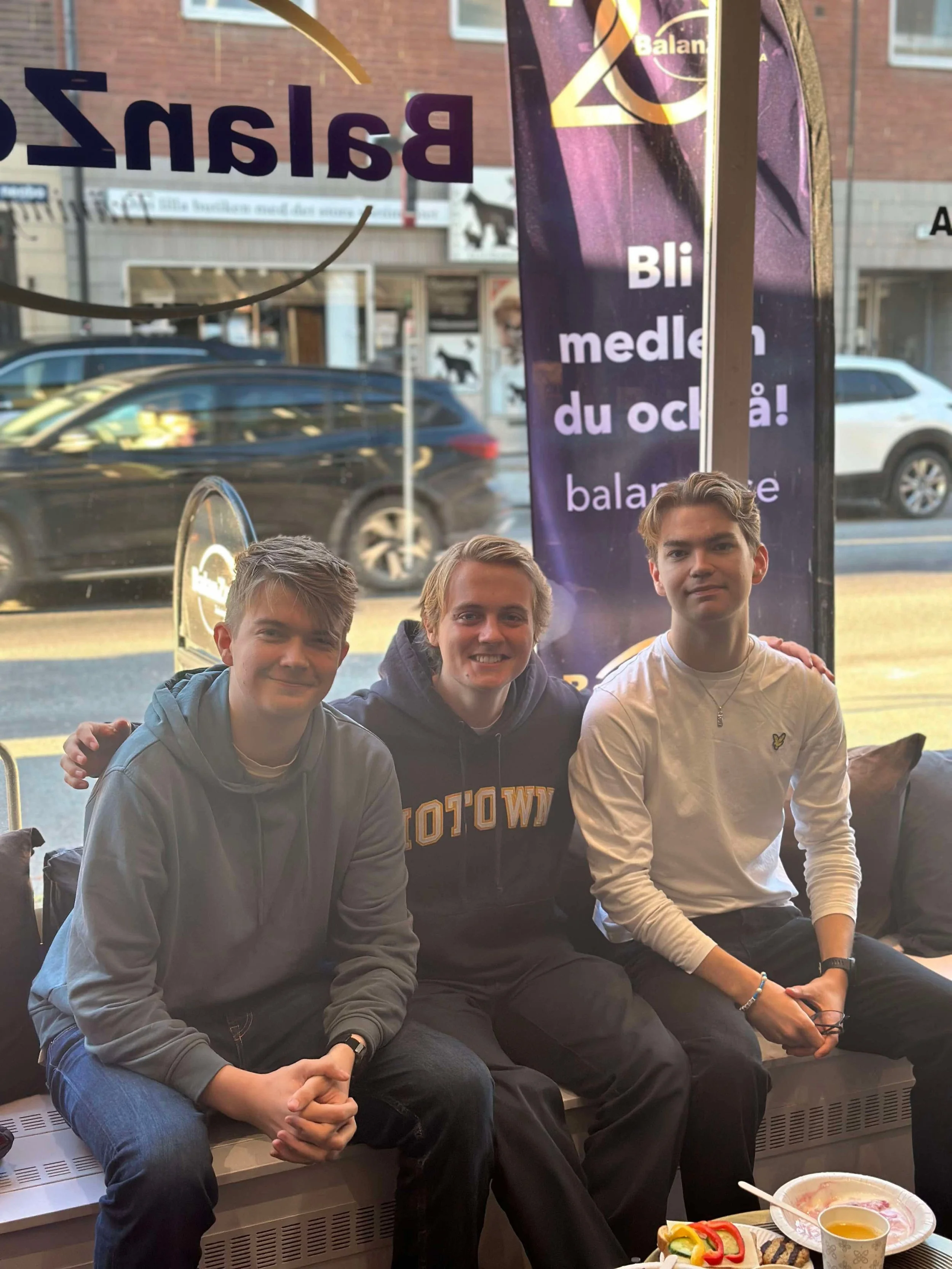 Leo, Algot och Elliot, medlemmar på BalanZe