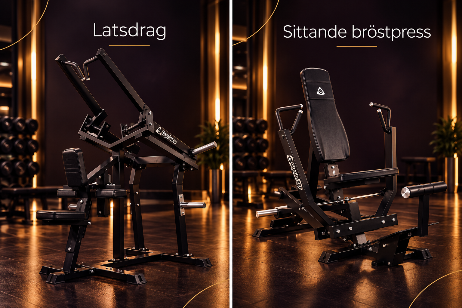 Latsdrag och sittande bröstpress
