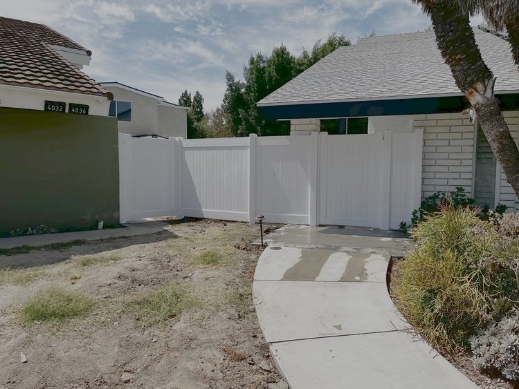 White Full Privacy Vinyl fence installation — after photo