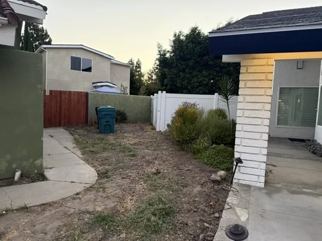 White Full Privacy Vinyl fence installation — before photo