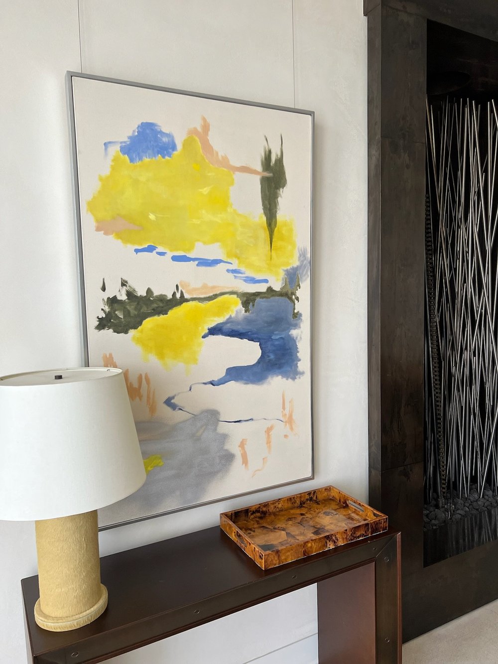Original painting placed in conversation with furnishings and light