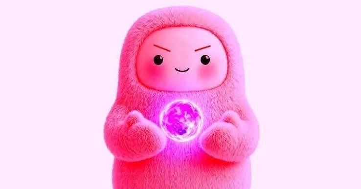 Meta's Muse assistant character, a pink fluffy figure holding a glowing orb