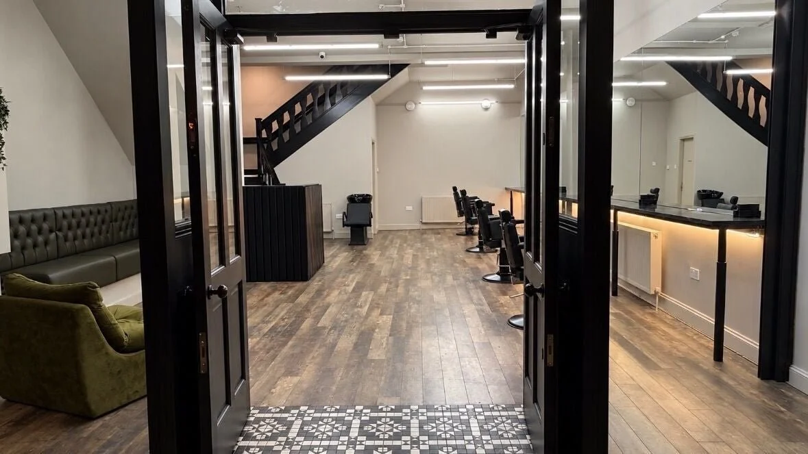 Reception desk and barber chairs at Mr Tillys Sunderland