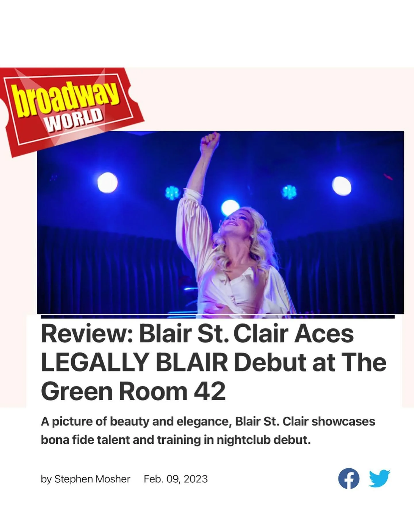 BroadwayWorld review of Legally Blair