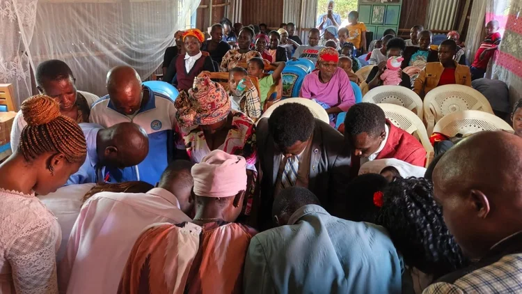 A congregation gathered indoors