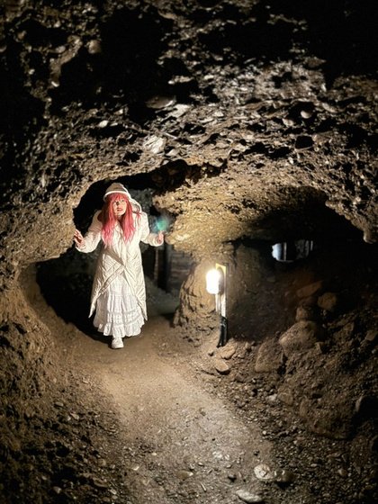 Michelle inside the Ravne tunnels