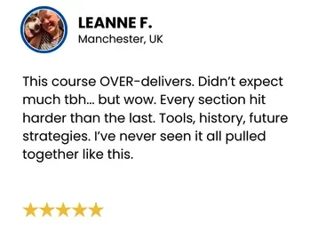 Real student testimonial screenshot