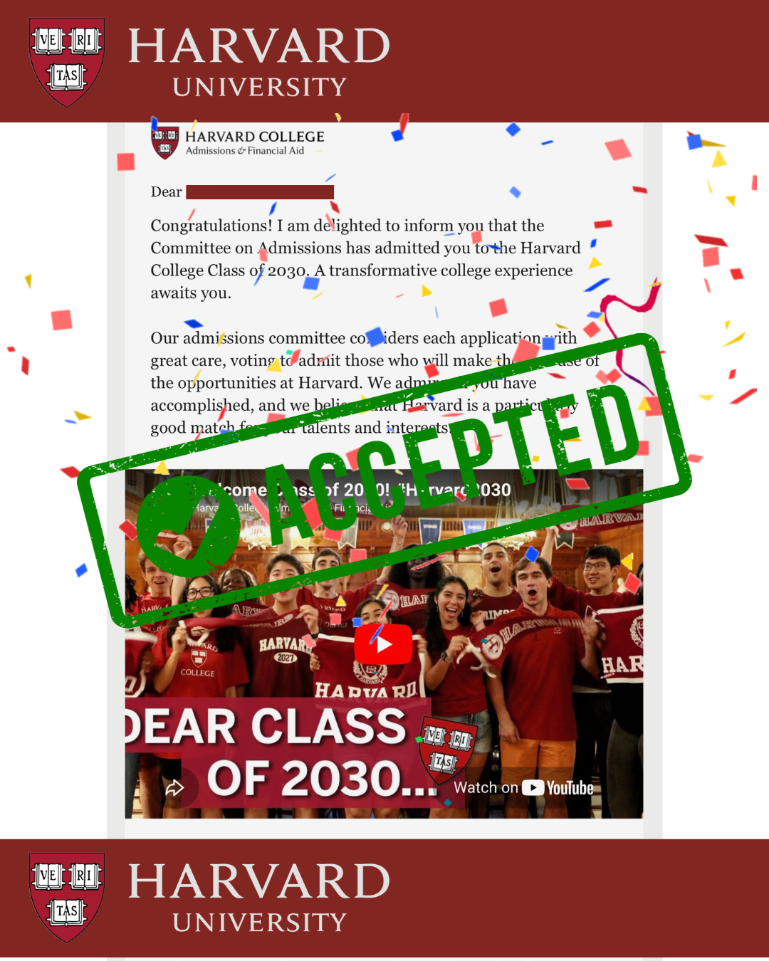 Acceptance letter