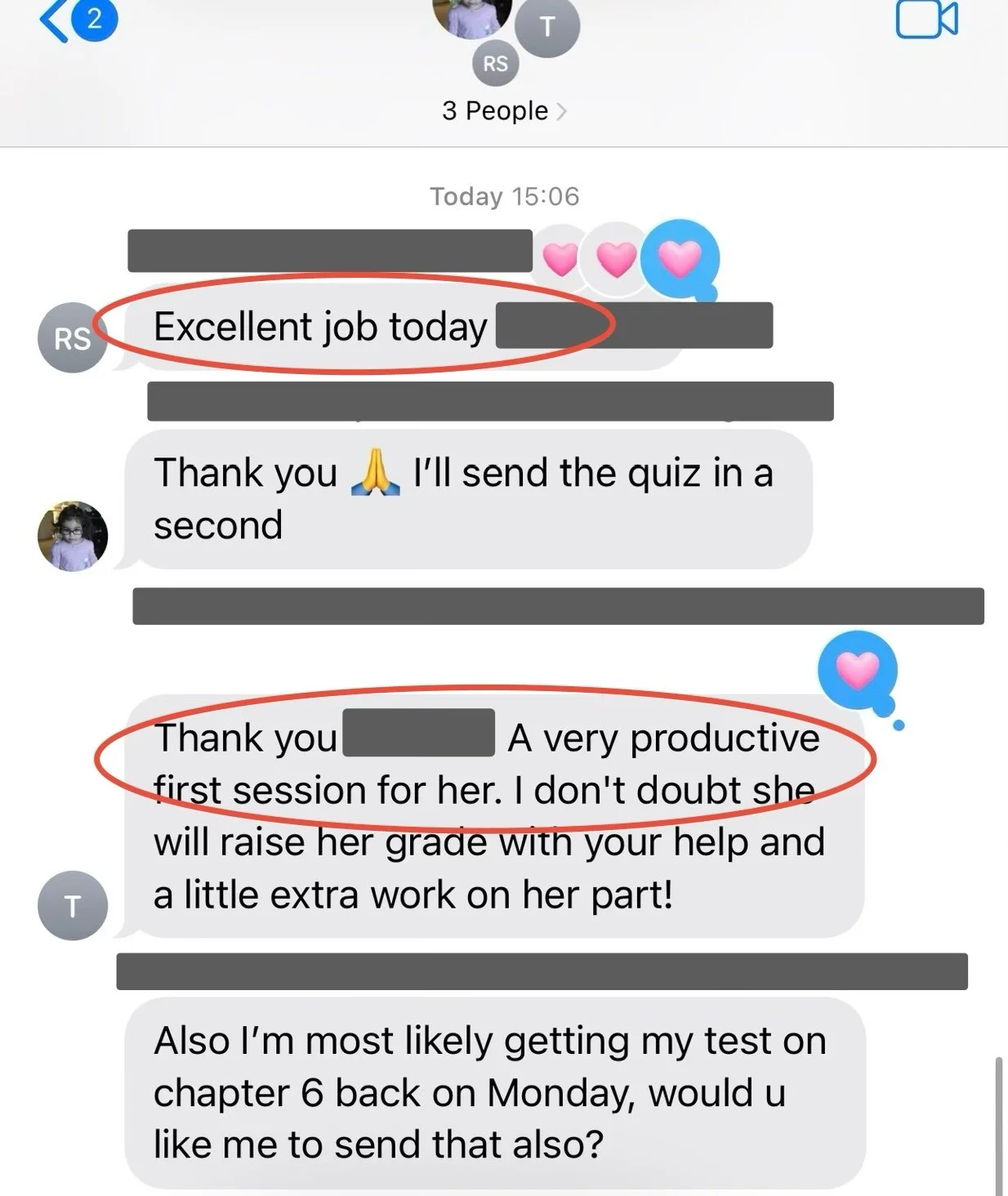 Parent: very productive first session