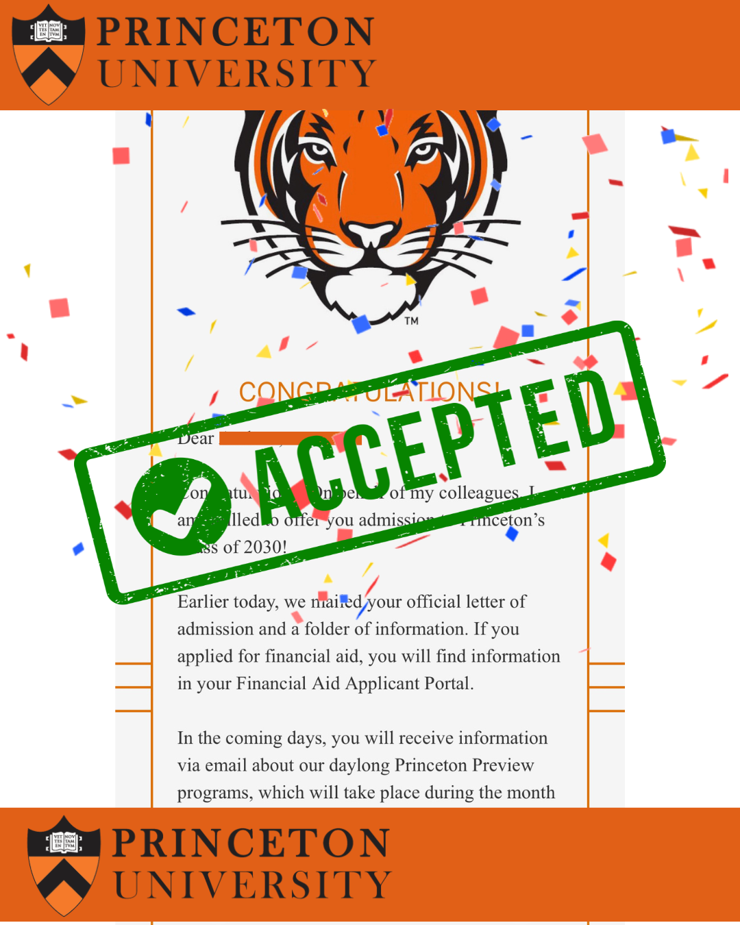 Acceptance letter