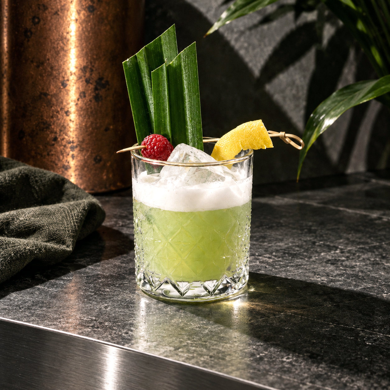 Pandan Sojutini cocktail by Empire Beverages