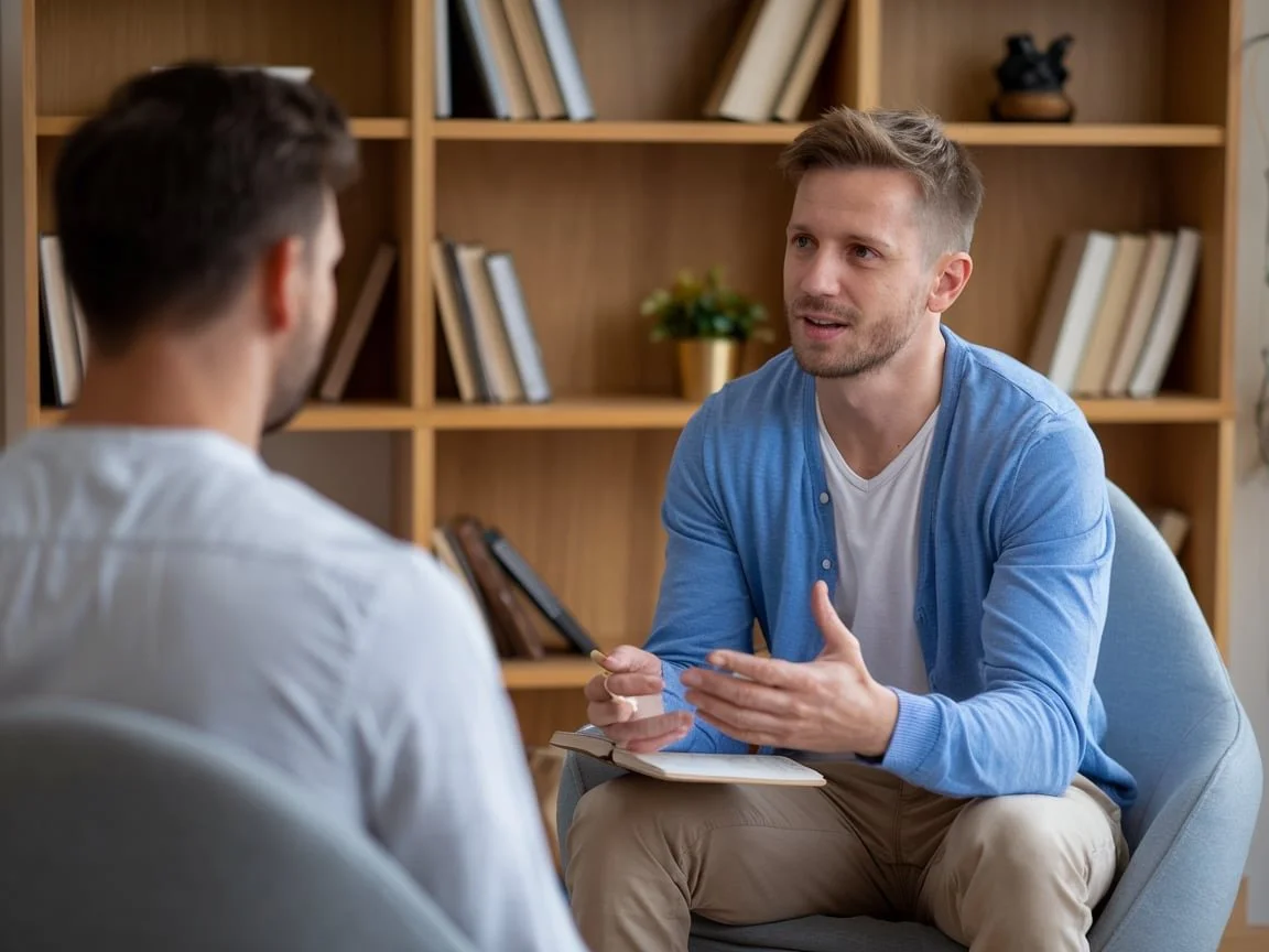 ADHD coaching session with practitioner and client in conversation