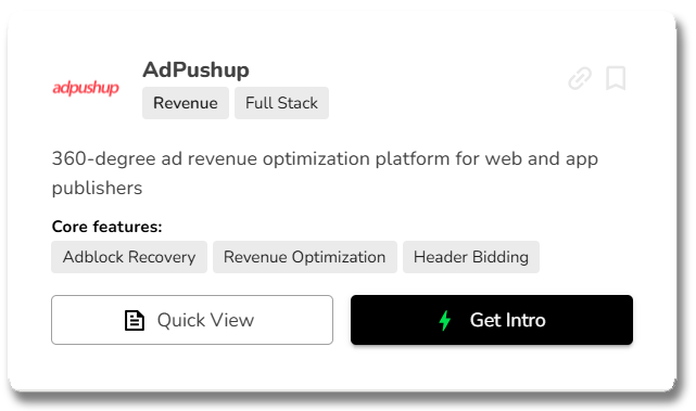 AdPushup Profile Card