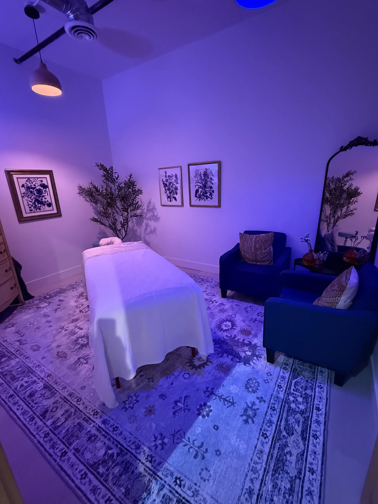 A calm massage session in progress at Lynden Yoga Collective