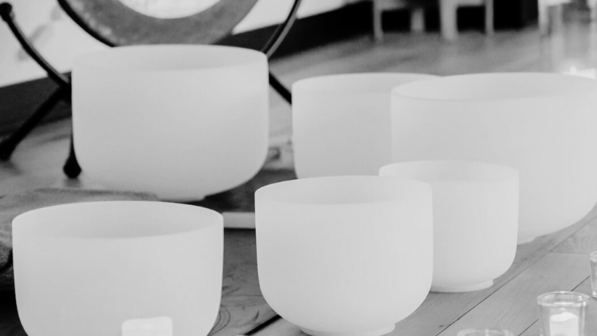 Sound bath with crystal singing bowls at Lynden Yoga Collective