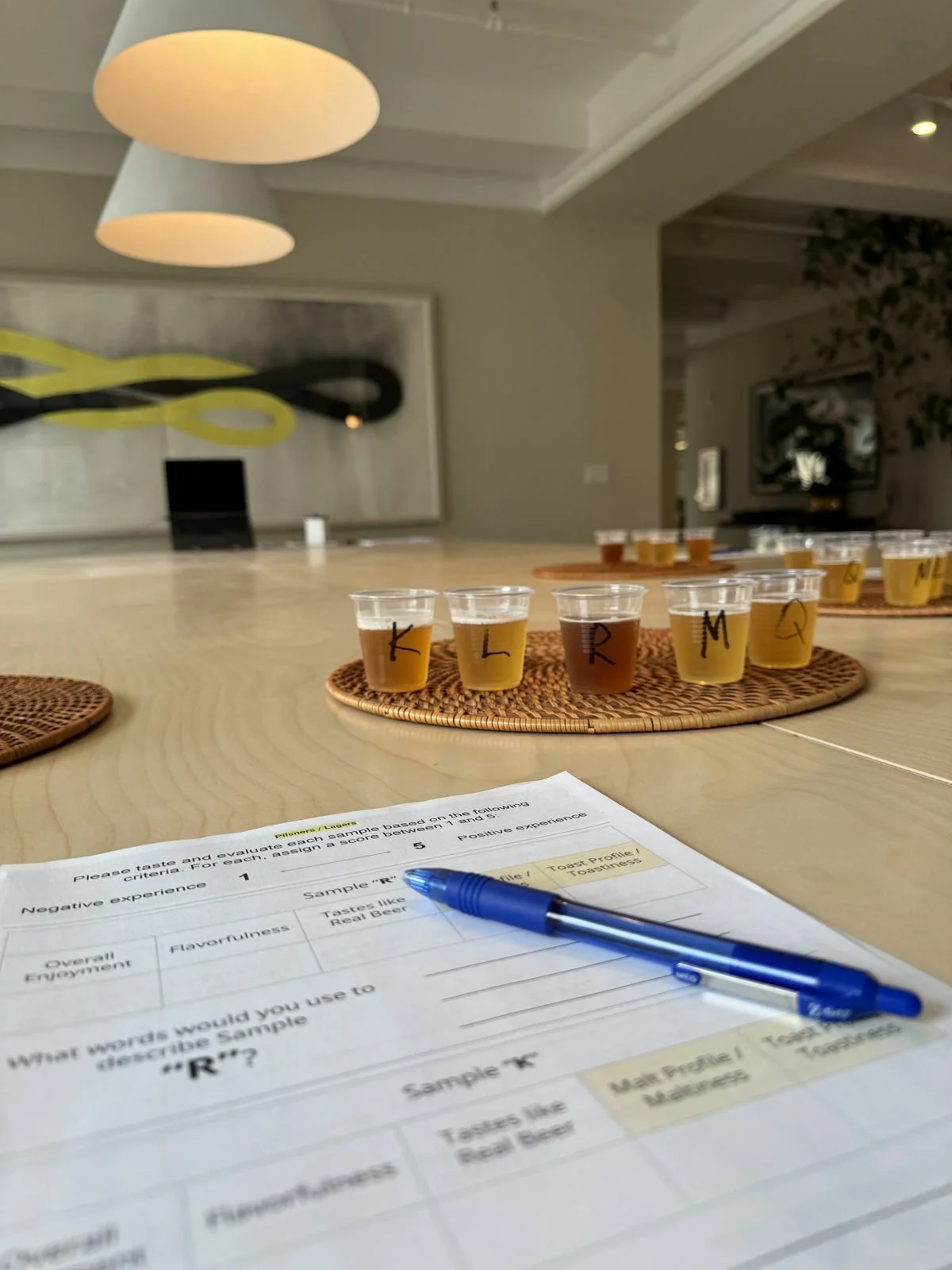 Blinded taste testing flight