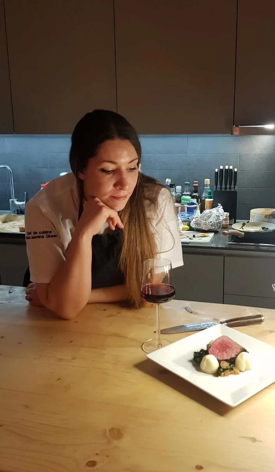 Sarah Green with a beautifully presented dish