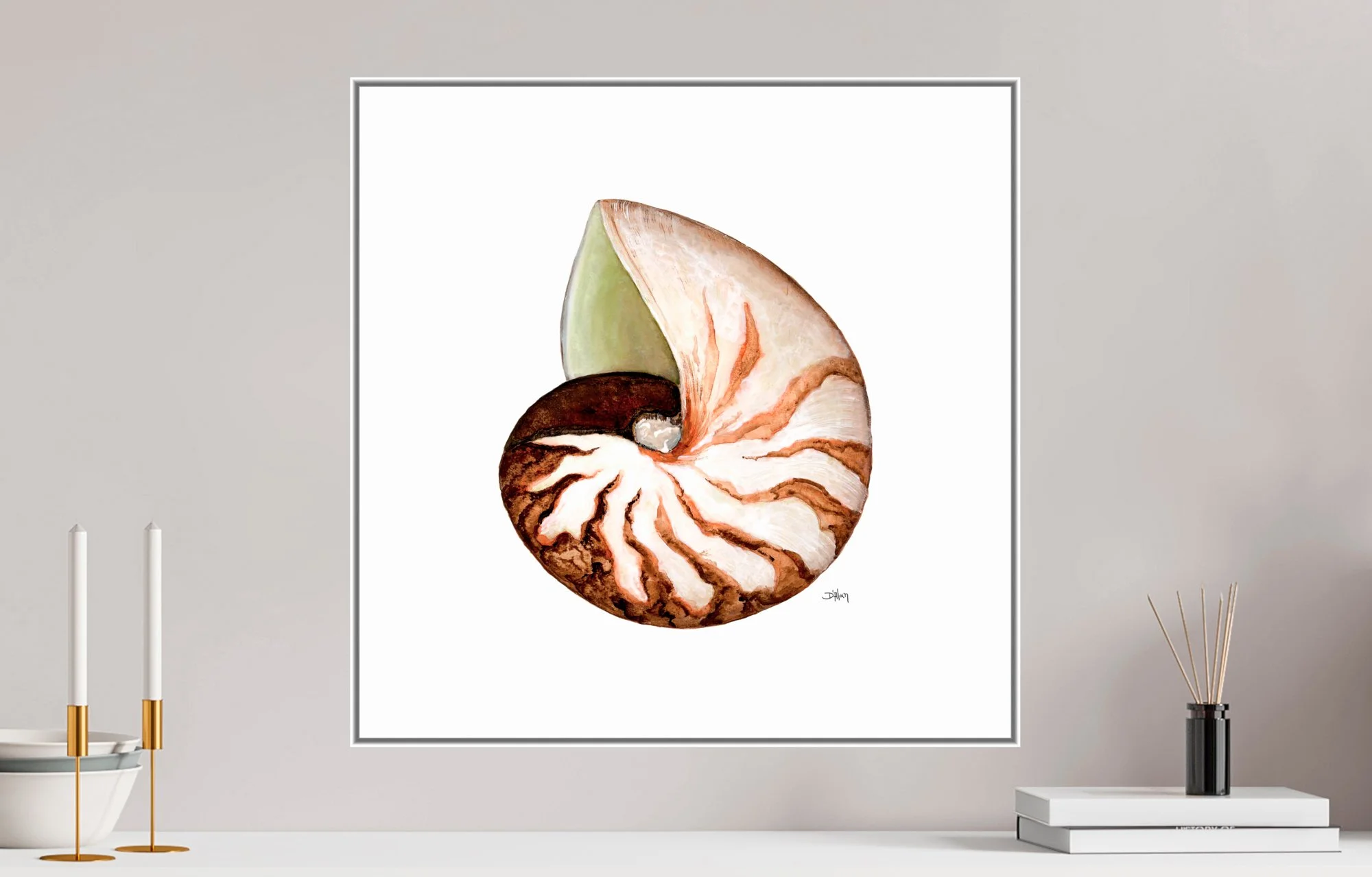 Breakers Nautilus, 20 × 20 inch, hanging