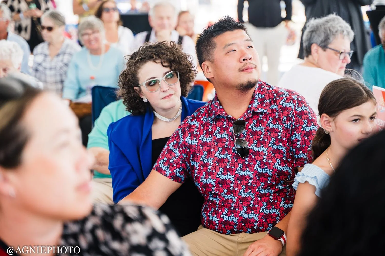 Two guests share a moment at last year's celebration.
