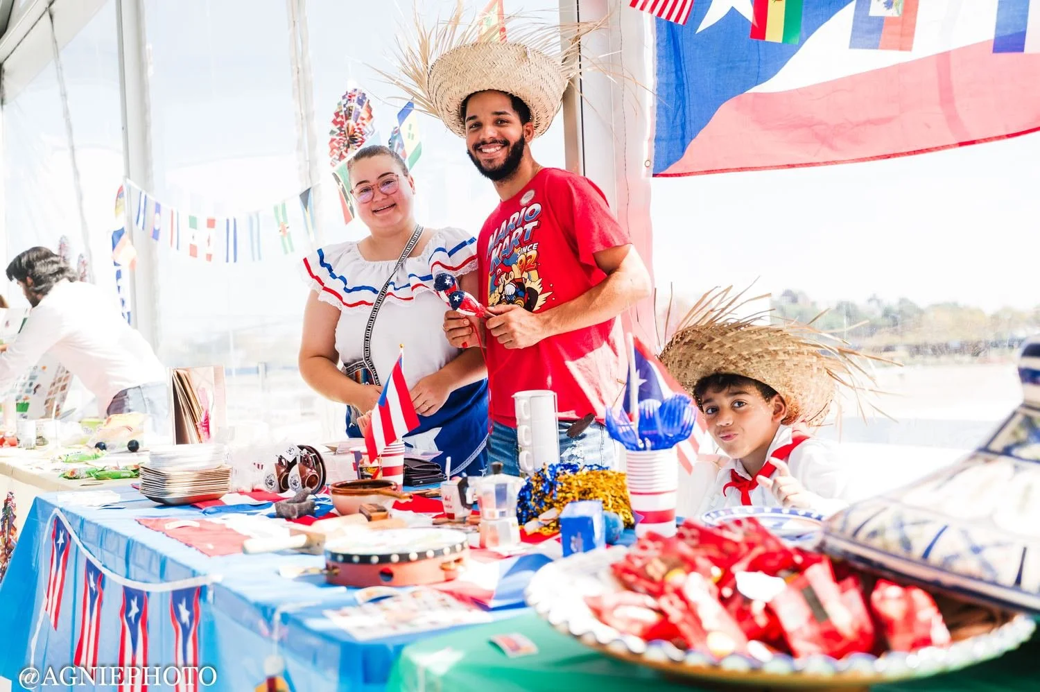 Neighbors gathered around tables at last year's celebration.