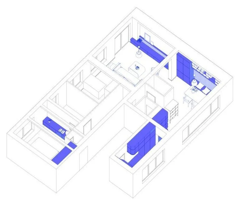 Axonométrie de l’appartement
