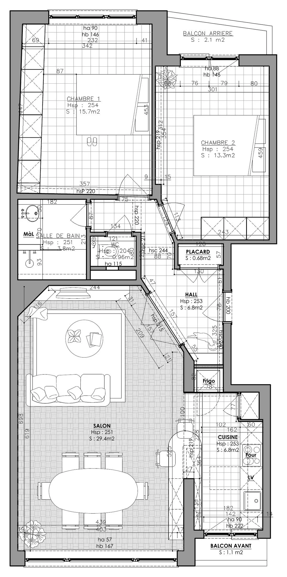 Plan, projeté