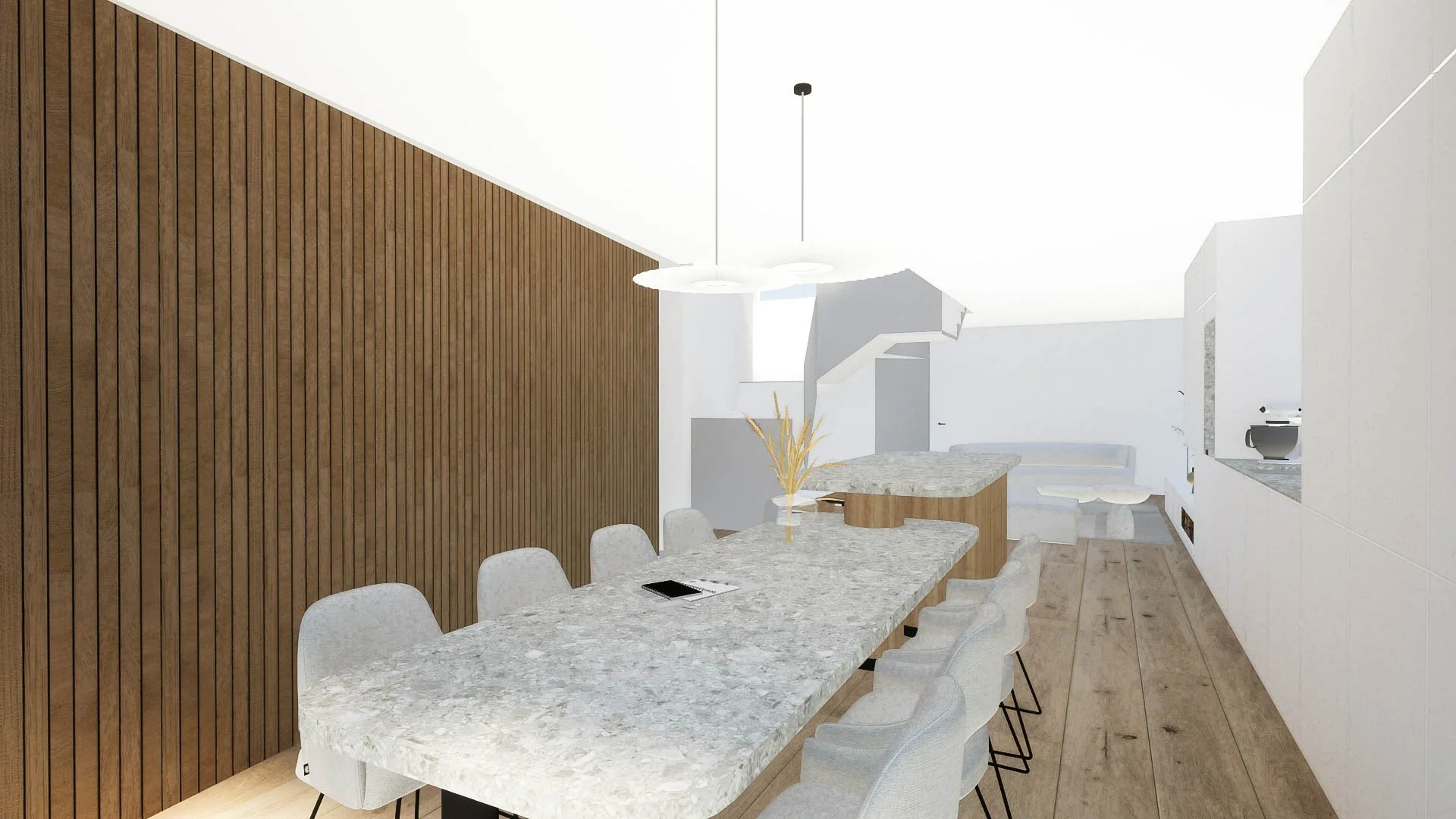 Vue projetée de la table de la salle à manger
