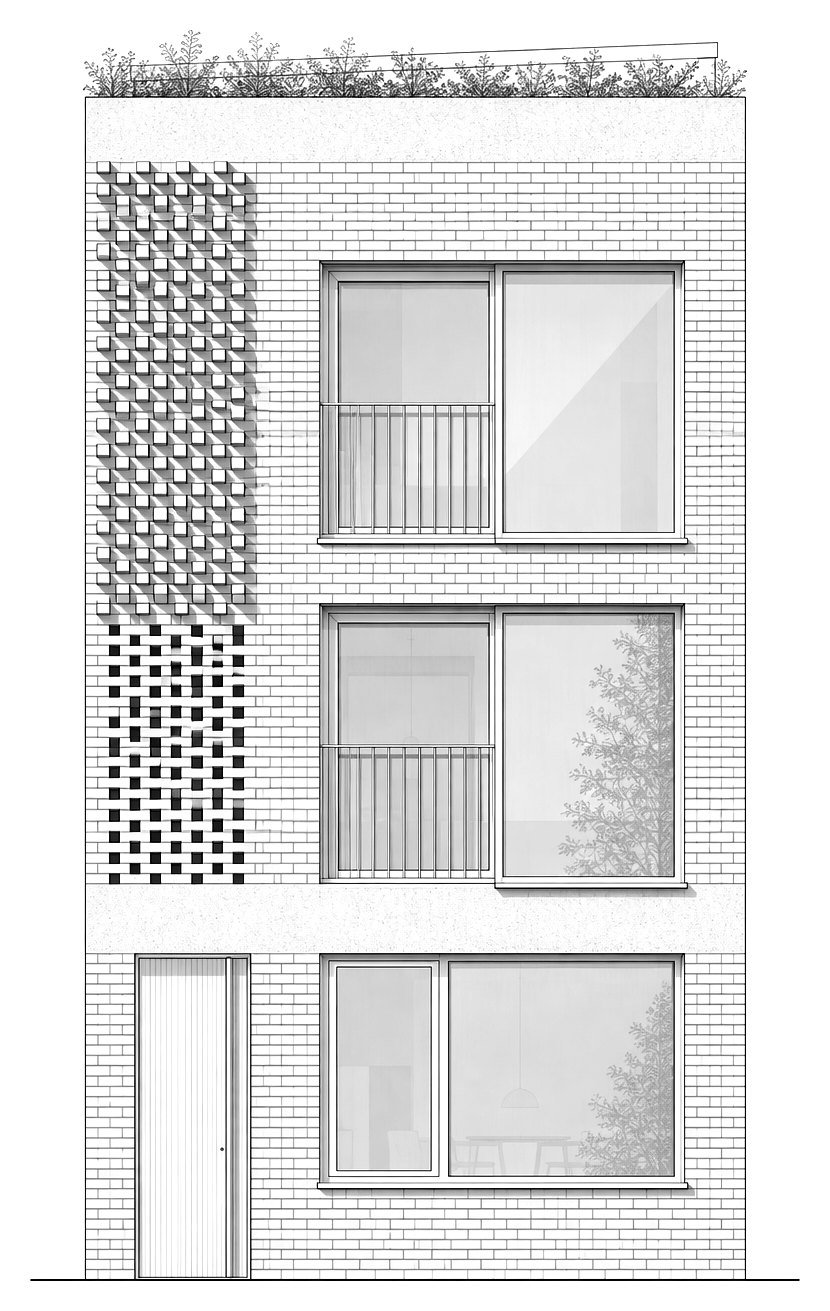 Élévation de la façade à rue